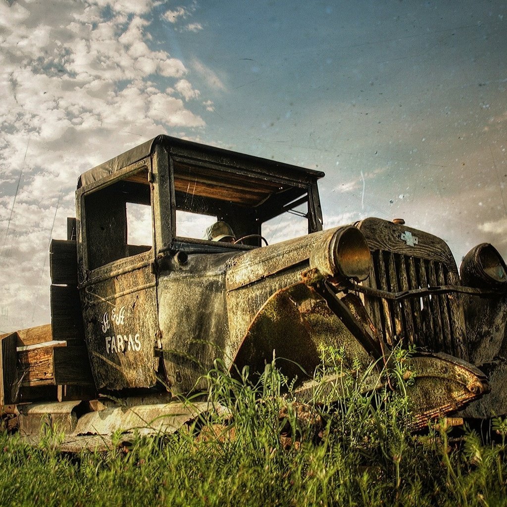 Обои небо, п, трава, поле, ретро, авто, шевроле, каркас, кузов, the sky, p, grass, field, retro, auto, chevrolet, frame, body разрешение 1920x1200 Загрузить