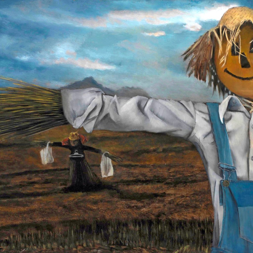 Обои картина, christer karlstad, норвежский художник, scarecrows, picture, norwegian artist разрешение 3720x2538 Загрузить