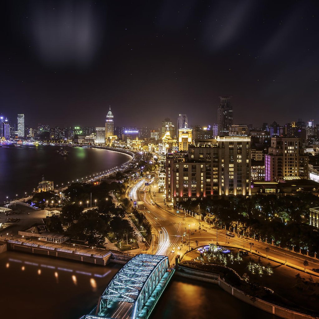 Обои ночь, огни, город, шанхай, китай, набережная вайтань, night, lights, the city, shanghai, china, the bund разрешение 1920x1200 Загрузить