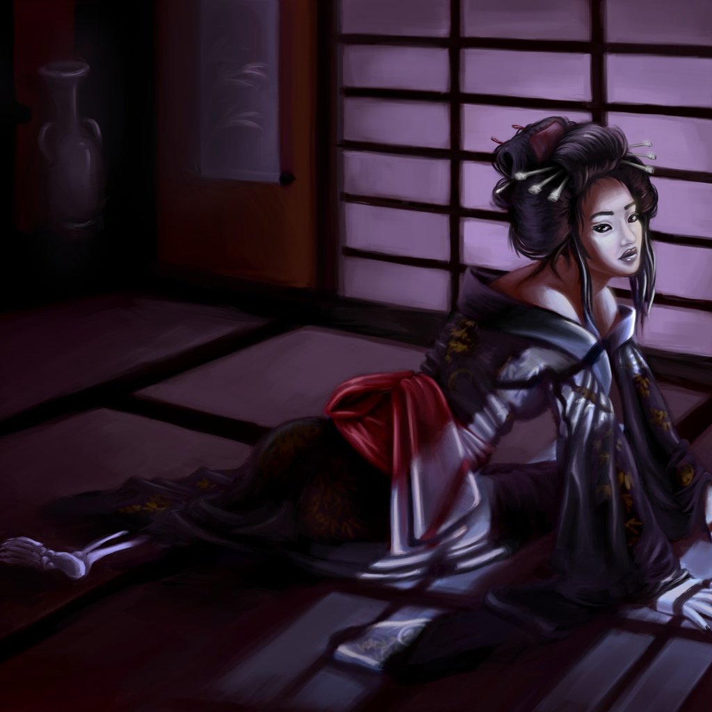 Обои аниме, женщина, гейша, адская девочка, hone onna, jigoku shoujo, anime, woman, geisha, hell girl разрешение 3072x2000 Загрузить