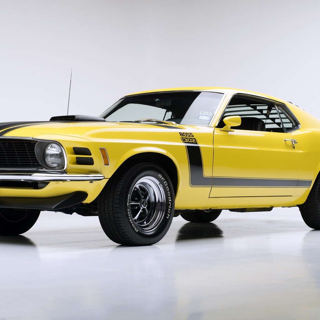 Обои 1970, ford mustang boss 302, желтый мустанг ford, yellow ford mustang разрешение 4096x2730 Загрузить