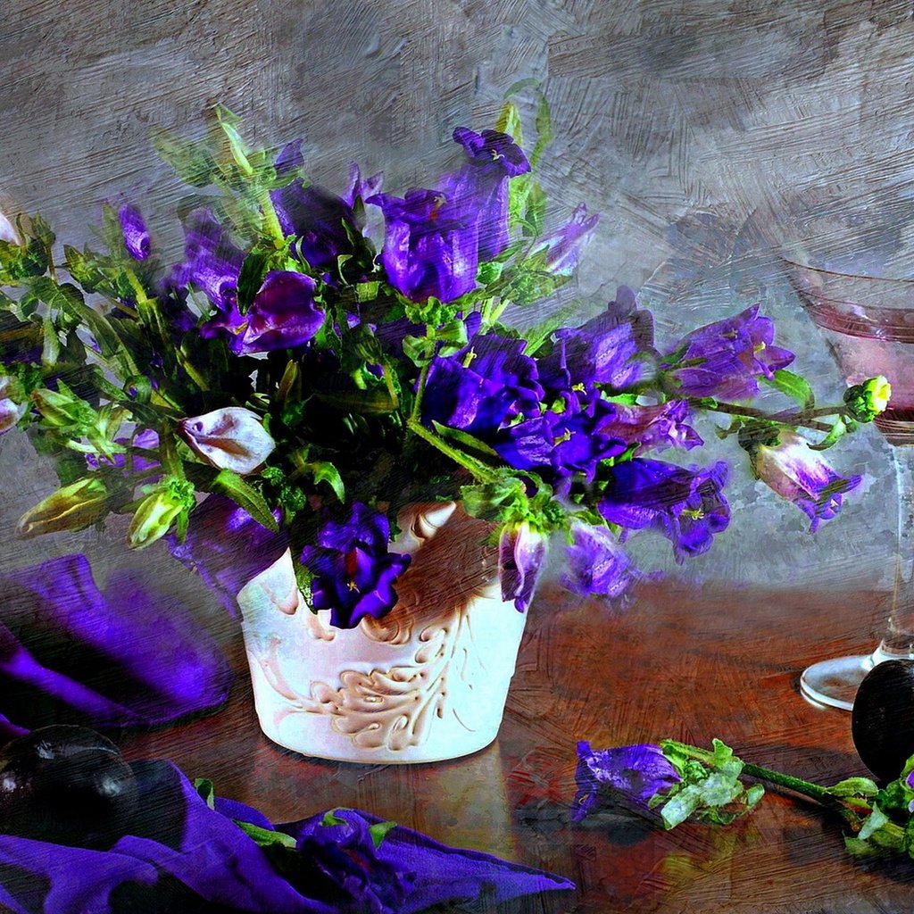 Обои цветы, текстура, бокал, flowers, texture, glass разрешение 1920x1200 Загрузить