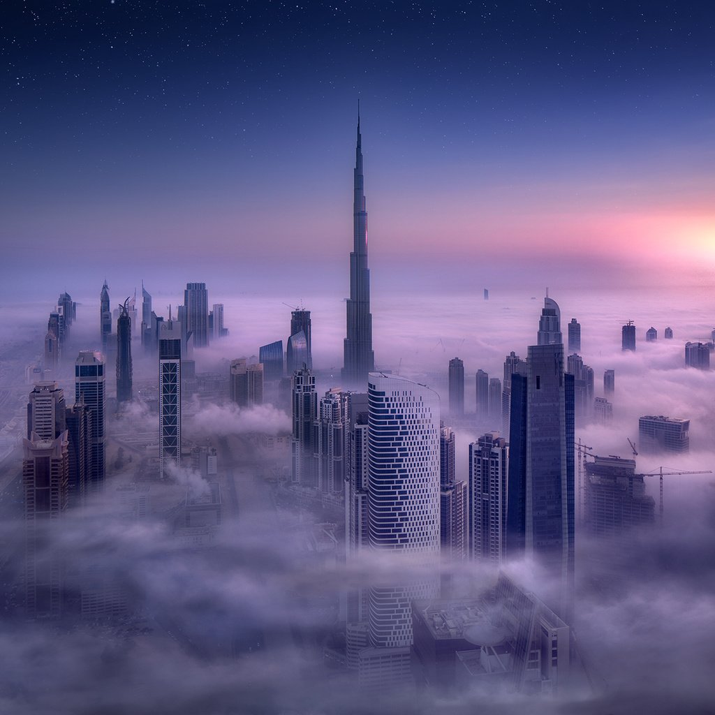 Обои пейзаж, город, небоскребы, здания, дубай, оаэ, landscape, the city, skyscrapers, building, dubai, uae разрешение 1920x1280 Загрузить