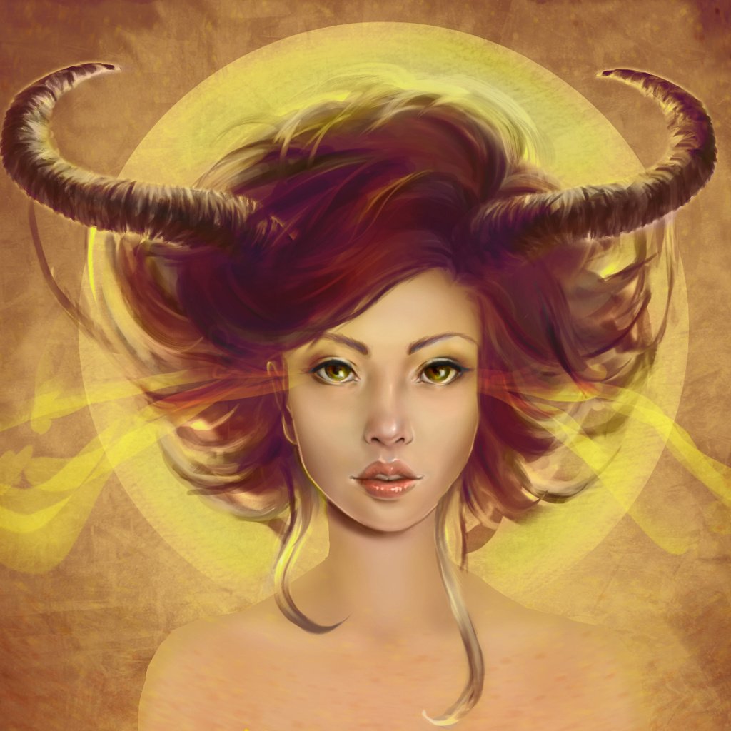 Обои арт, девушка, фон, взгляд, волосы, рога, демоница, art, girl, background, look, hair, horns, demoness разрешение 1920x1080 Загрузить