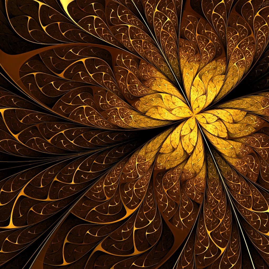 Обои абстракция, линии, узоры, золото, фрактал, abstraction, line, patterns, gold, fractal разрешение 1920x1080 Загрузить