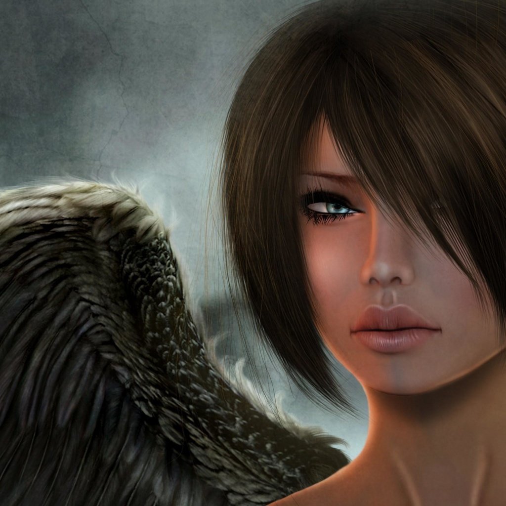 Обои девушка, взгляд, крылья, рендеринг, ангел, лицо, 3д, girl, look, wings, rendering, angel, face, 3d разрешение 2950x1878 Загрузить
