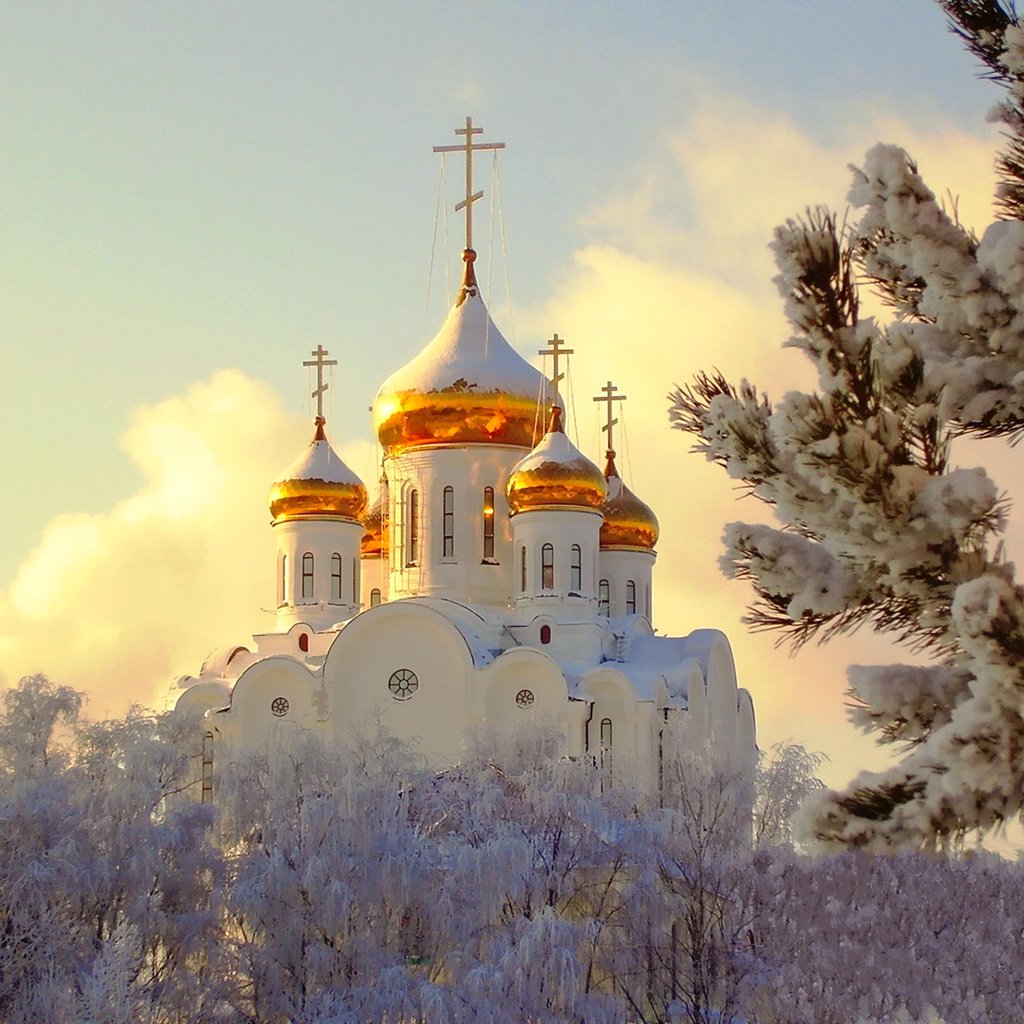 Обои зима, церковь, winter, church разрешение 1920x1380 Загрузить