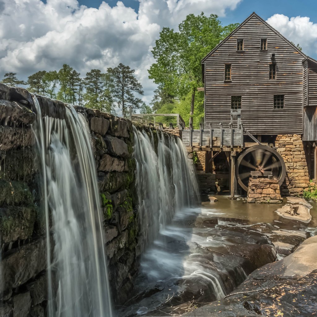 Обои мельница, сша, плотина, северная каролина, greenbrook farms, рейли, mill, usa, dam, north carolina, reilly разрешение 2048x1365 Загрузить