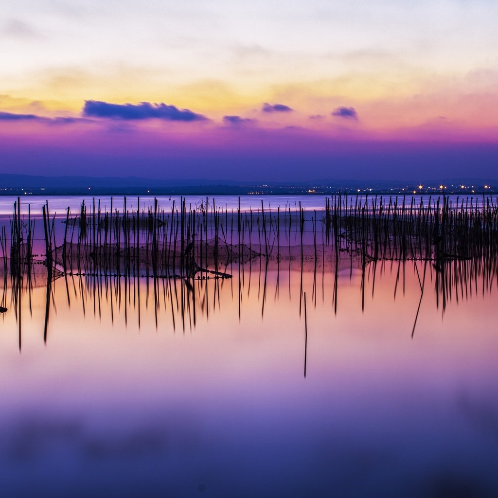 Обои вечер, озеро, закат, отражение, the evening, lake, sunset, reflection разрешение 2583x1722 Загрузить