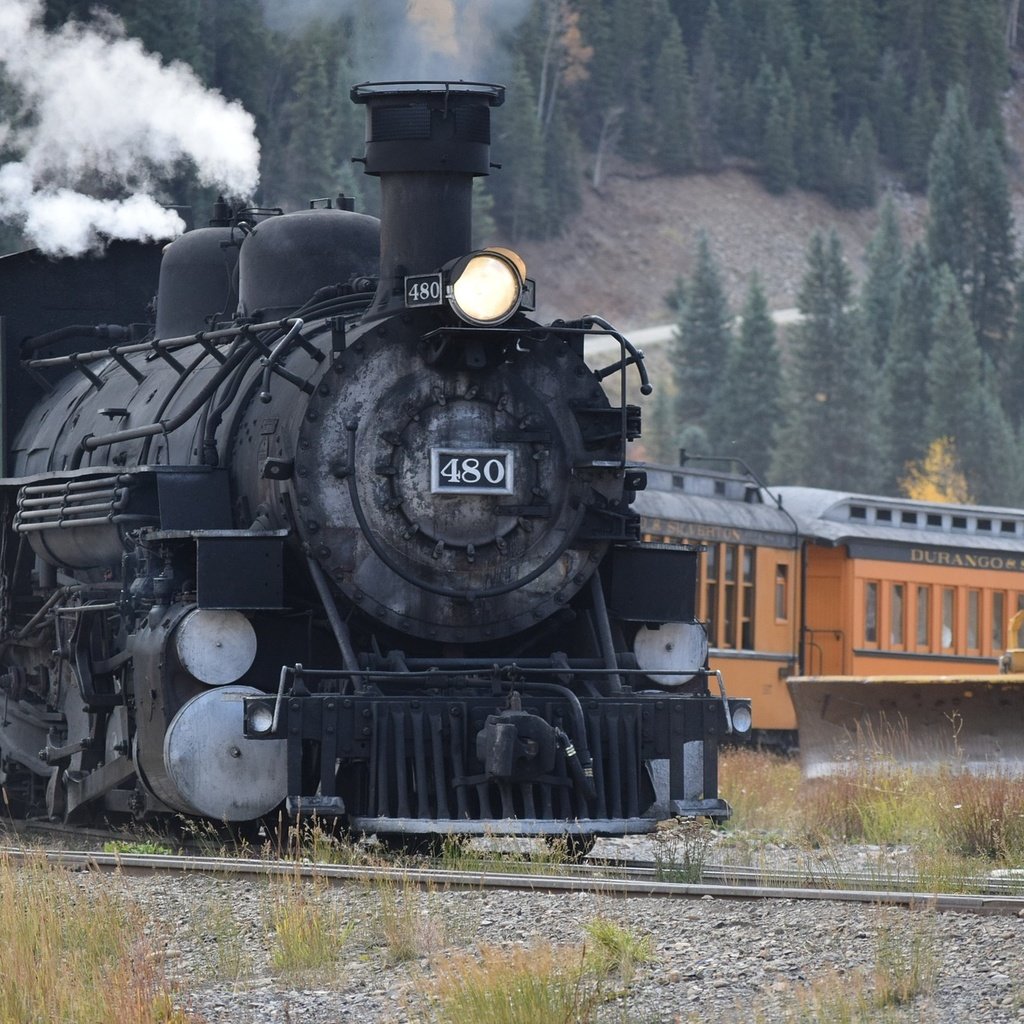 Обои железная дорога, паровоз, штат колорадо, durango, silverton, narrowgage, railroad, the engine, colorado разрешение 1920x1283 Загрузить