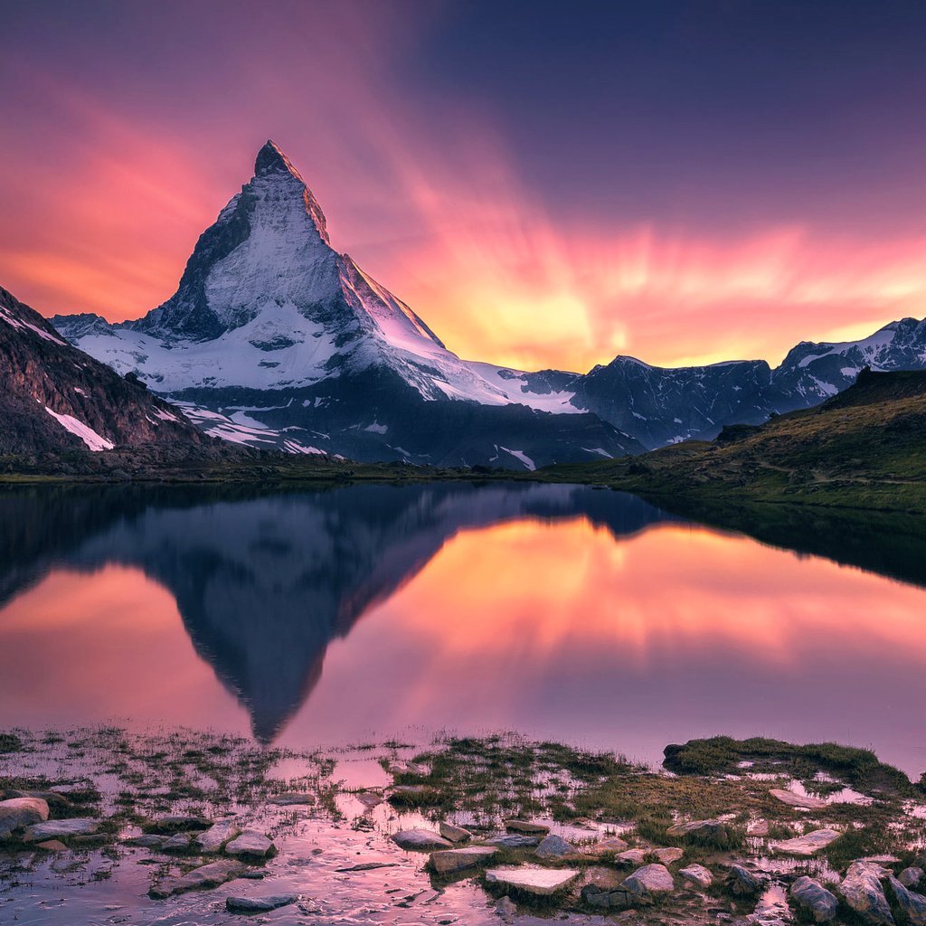 Обои озеро, горы, отражение, маттерхорн, lake, mountains, reflection, matterhorn разрешение 2000x1333 Загрузить