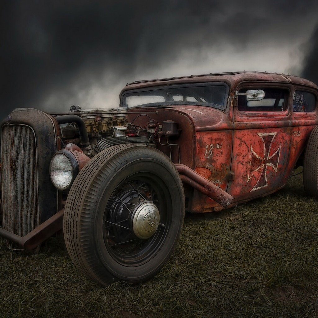 Обои ретро, хот род, хот-род, rat rod, retro, hot rod разрешение 1920x1348 Загрузить