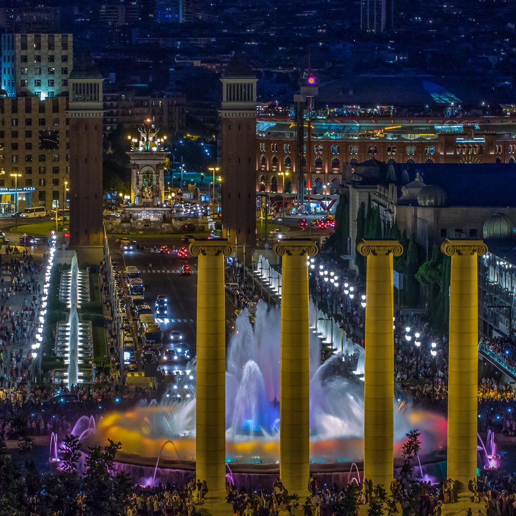 Обои испания, барселона, здания.фонтаны, монжуик, spain, barcelona, of the building.fountains, montjuïc разрешение 3185x2000 Загрузить