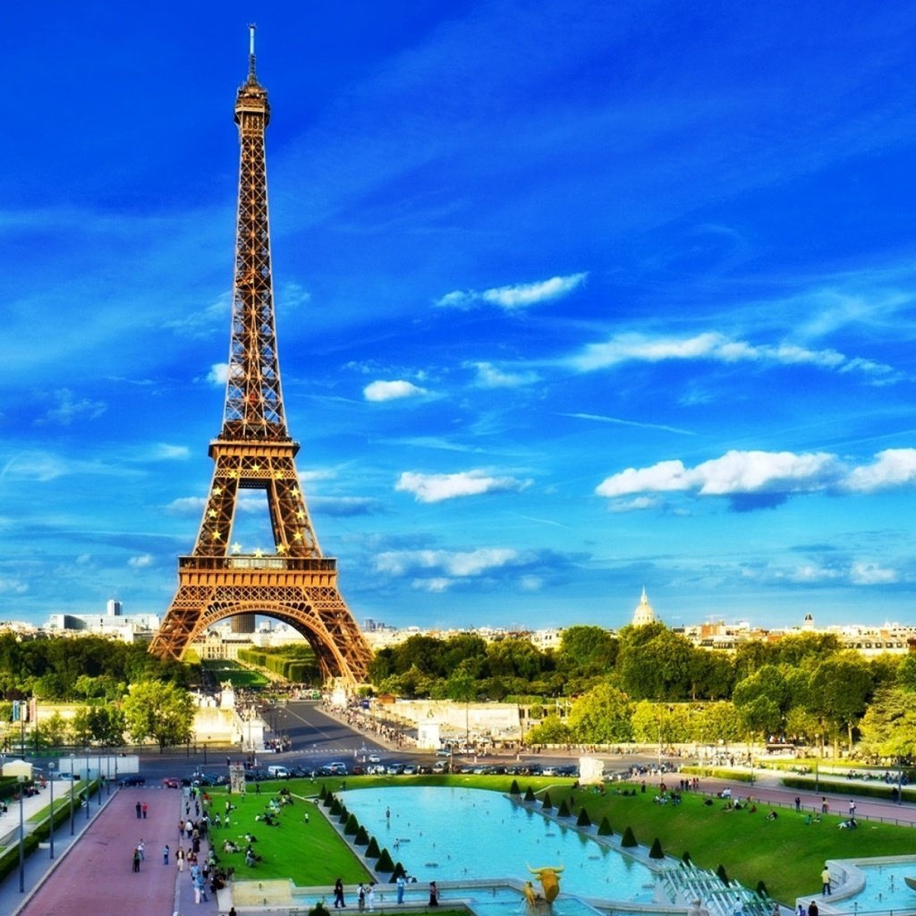 Обои небо, париж, франция, эйфелева башня, the sky, paris, france, eiffel tower разрешение 1920x1200 Загрузить