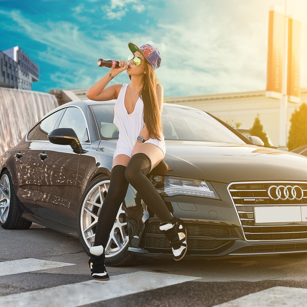 Обои девушка, автомобиль, ауди, girl, car, audi разрешение 2560x1707 Загрузить