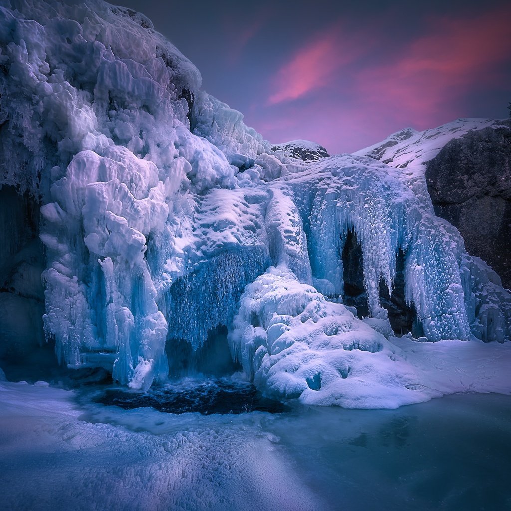 Обои зима, мороз, водопад, лёд, норвегия, хемседал, rjukandefoss, замёрзший, winter, frost, waterfall, ice, norway, hemsedal, frozen разрешение 2048x1367 Загрузить