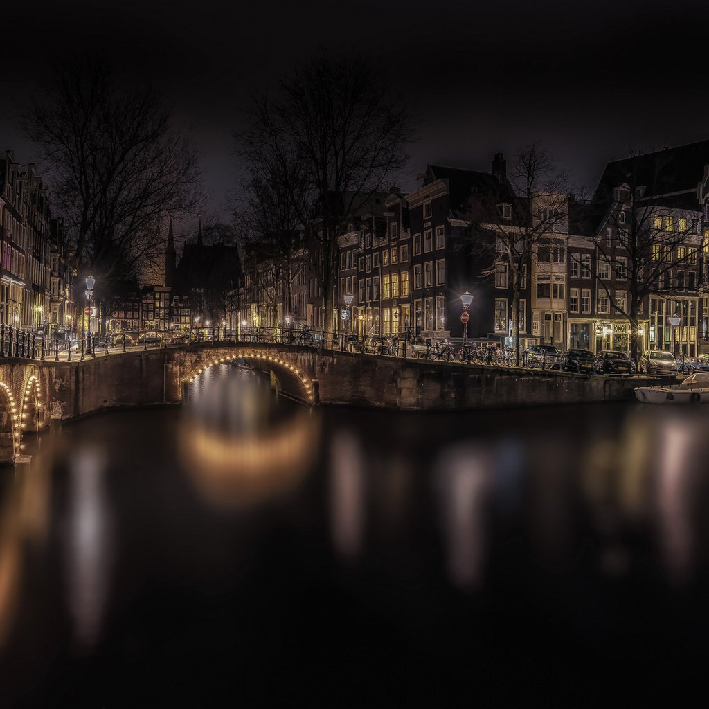 Обои ночь, огни, мост, дома, нидерланды, амстердам, night, lights, bridge, home, netherlands, amsterdam разрешение 2048x1172 Загрузить