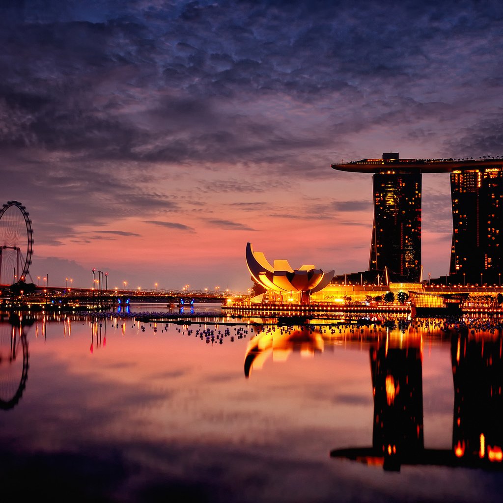 Обои ночь, вечер, город, отель, сингапур, night, the evening, the city, the hotel, singapore разрешение 2048x1356 Загрузить