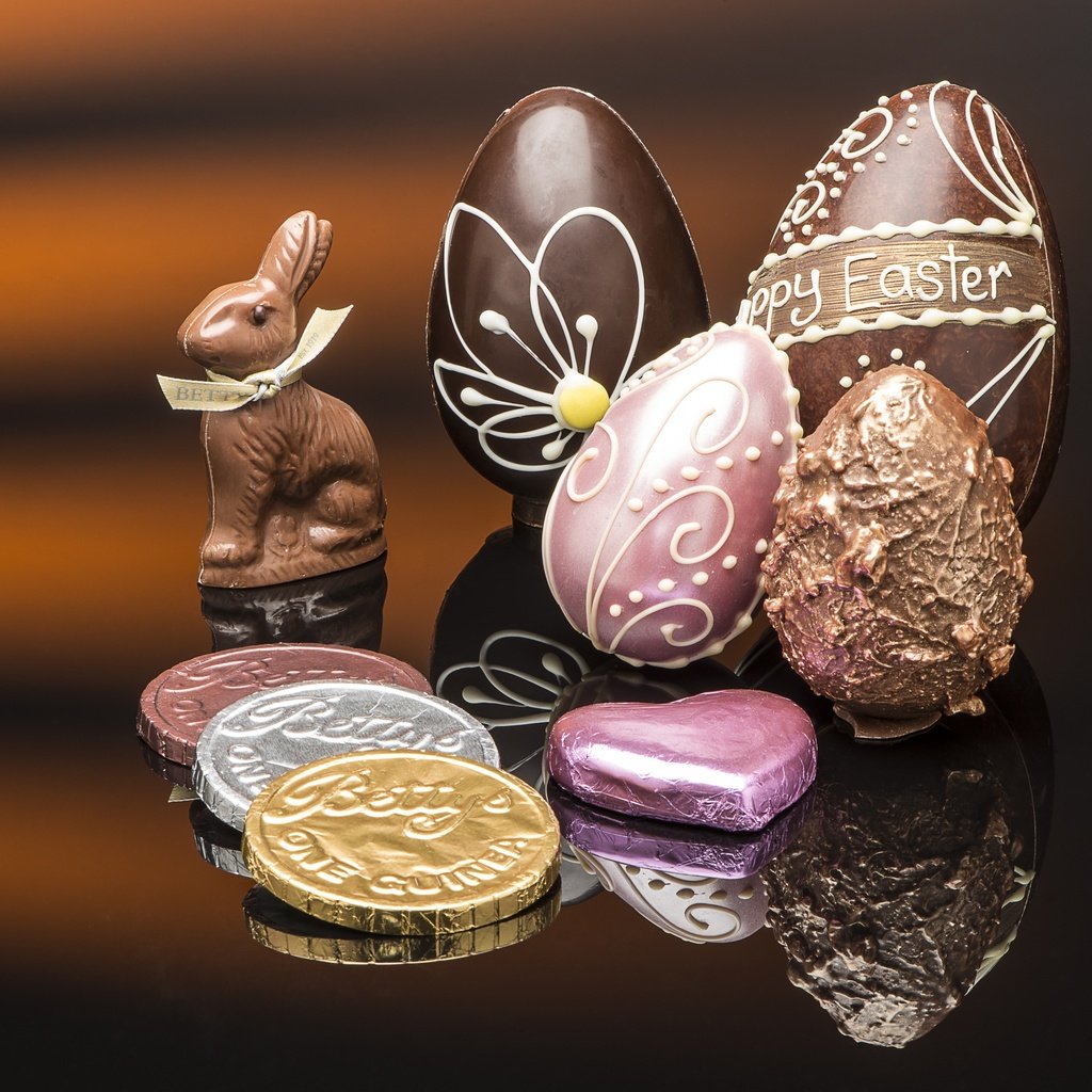 Обои отражение, конфеты, пасха, шоколад, монеты, заяц, яйцо, reflection, candy, easter, chocolate, coins, hare, egg разрешение 4000x2670 Загрузить