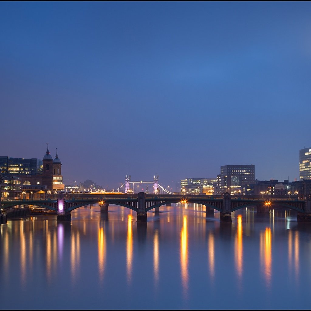 Обои ночь, огни, река, мост, лондон, темза, англия, night, lights, river, bridge, london, thames, england разрешение 2048x1231 Загрузить