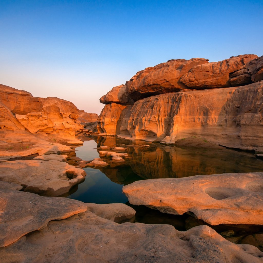 Обои река, скалы, камни, закат, парк, таиланд, grand canyon, каменное, sampanbok, river, rocks, stones, sunset, park, thailand, stone разрешение 4288x2848 Загрузить