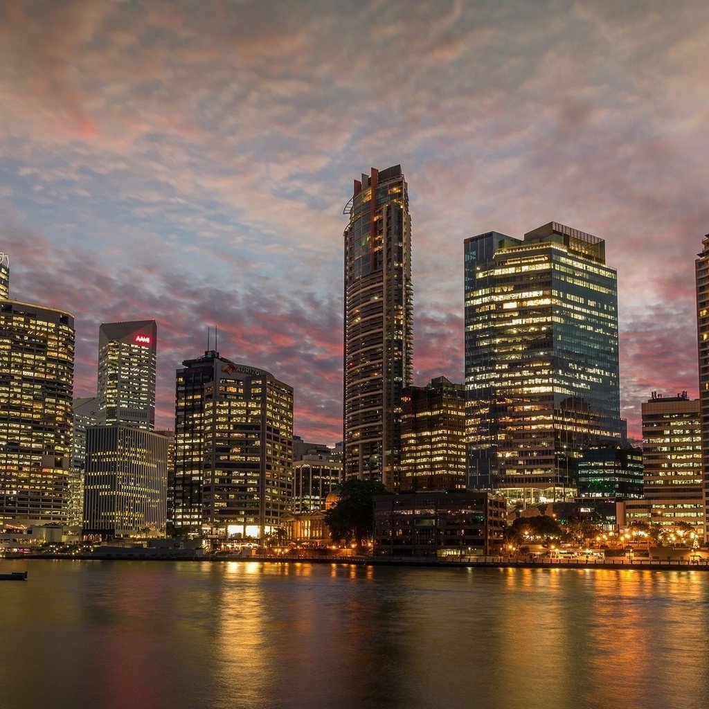 Обои панорама, город, небоскребы, австралия, брисбен, panorama, the city, skyscrapers, australia, brisbane разрешение 2048x1120 Загрузить