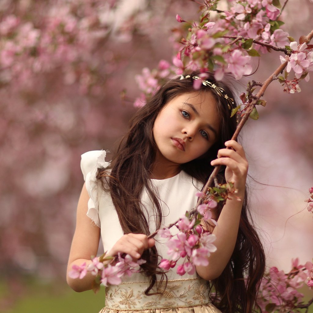 Обои цветы, ветка, платье, девочка, весна, katie andelman, flowers, branch, dress, girl, spring разрешение 2048x1397 Загрузить