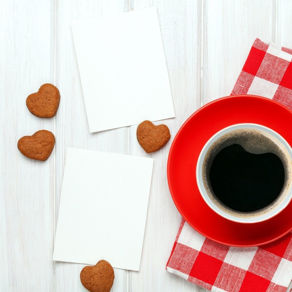 Обои кофе, чашка, сердечки, печенье, день святого валентина, coffee, cup, hearts, cookies, valentine's day разрешение 2560x1706 Загрузить