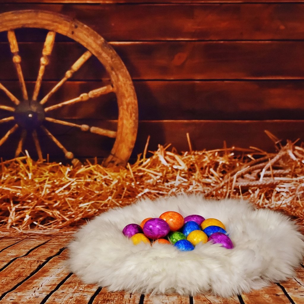 Обои сено, пасха, яйца, гнездо, писанки, hay, easter, eggs, socket разрешение 2939x1920 Загрузить