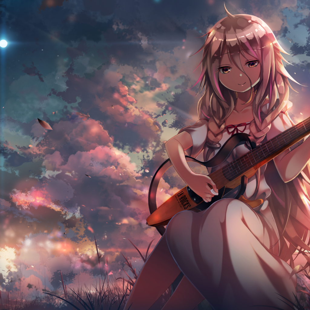 Обои девушка, гитара, аниме, girl, guitar, anime разрешение 2194x1234 Загрузить