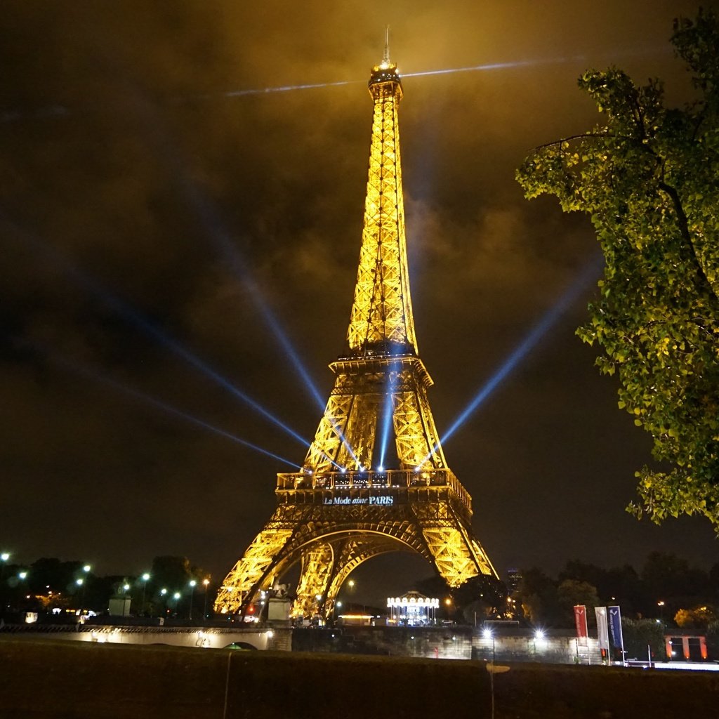 Обои ночь, огни, париж, франция, эйфелева башня, night, lights, paris, france, eiffel tower разрешение 5456x3632 Загрузить