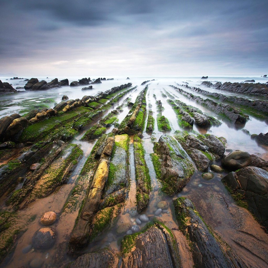 Обои вода, природа, камни, побережье, мох, испания, бискайский залив, баррика, water, nature, stones, coast, moss, spain, the bay of biscay, barrika разрешение 2048x1365 Загрузить