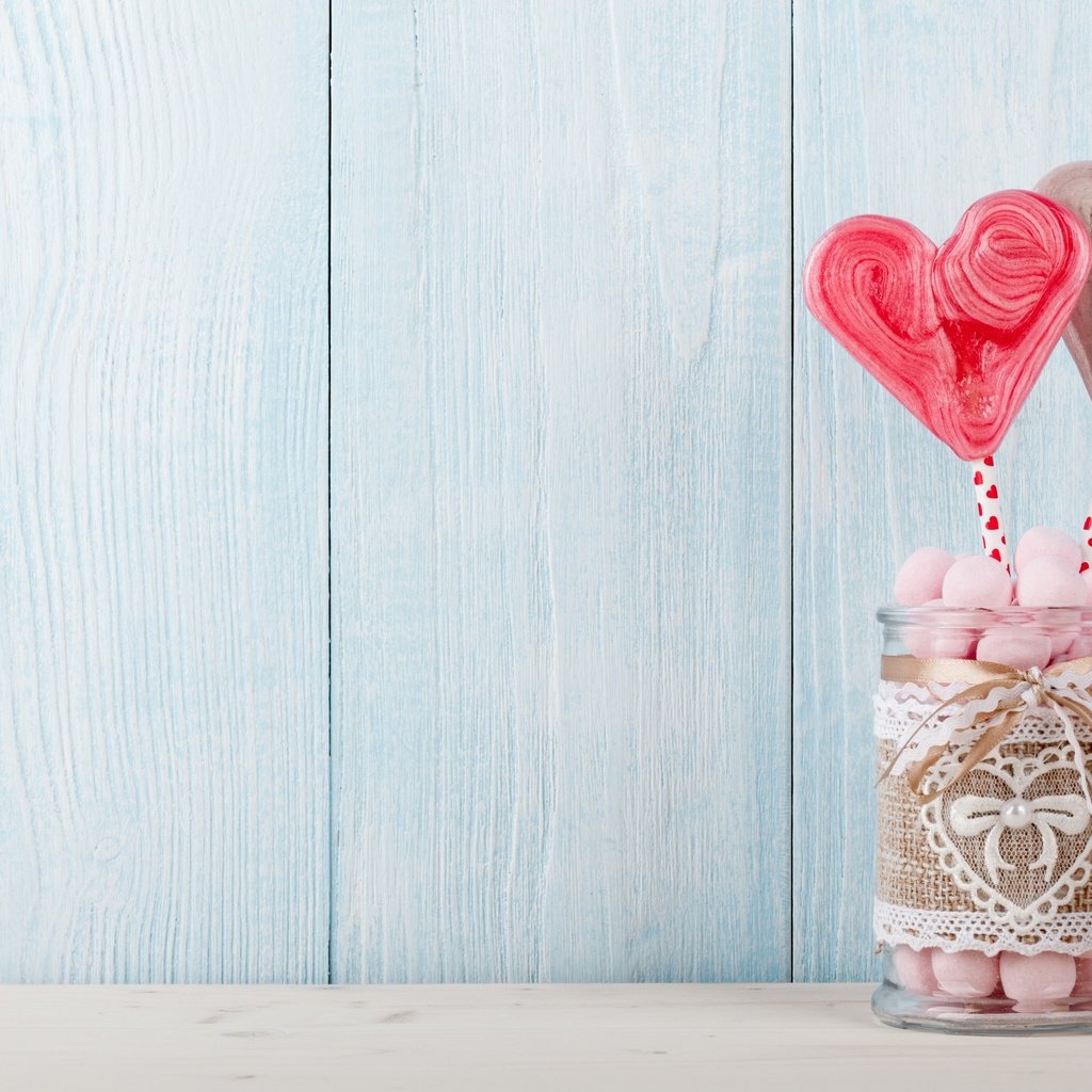 Обои конфеты, любовь, сердечки, банка, леденецы, candy, love, hearts, bank, lollipops разрешение 2880x1800 Загрузить
