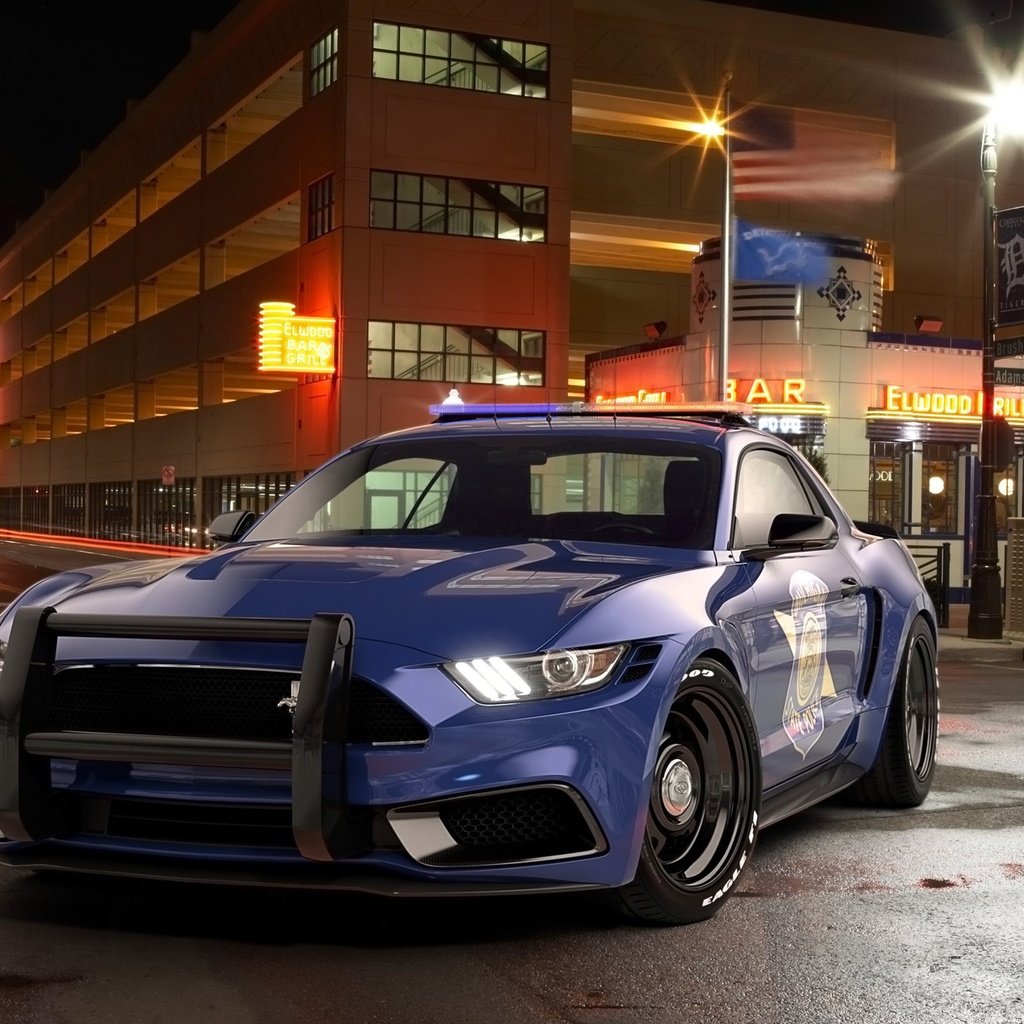 Обои ford mustang, 2017, polis araba, sedan tasarımı, abd, gece разрешение 2560x1600 Загрузить