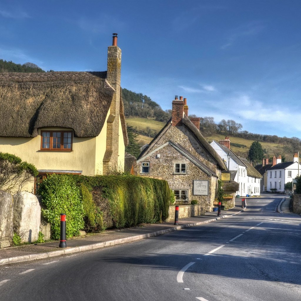 Обои дорога, деревня, дома, улица, англия, road, village, home, street, england разрешение 2735x1800 Загрузить