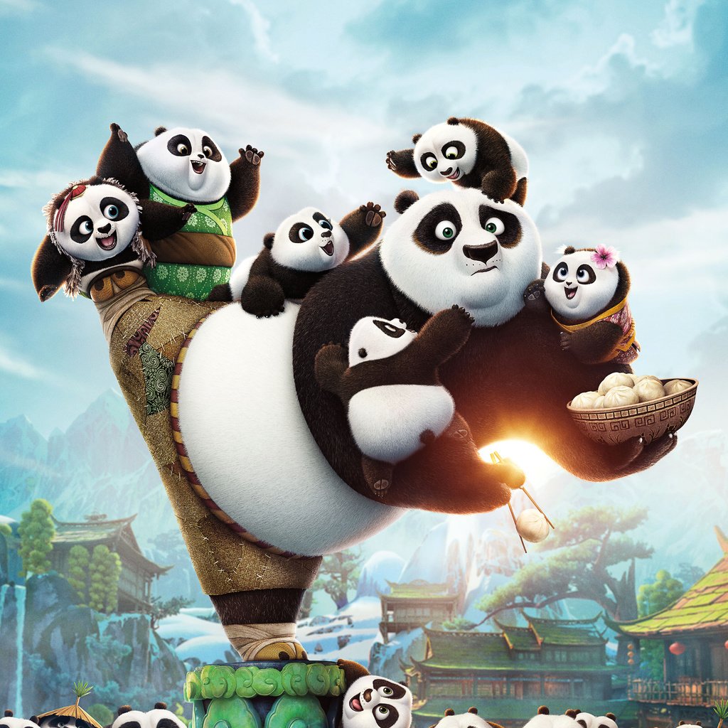 Обои малыши, панды, kung fu panda 3, кунг-фу панда 3, kids, panda разрешение 4800x3800 Загрузить