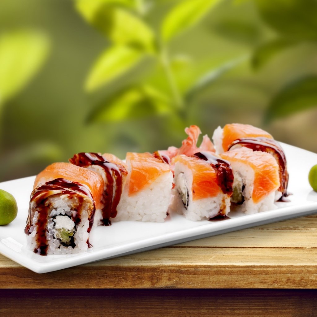 Обои суши, роллы, японская кухня, sushi, rolls, japanese cuisine разрешение 2880x1800 Загрузить