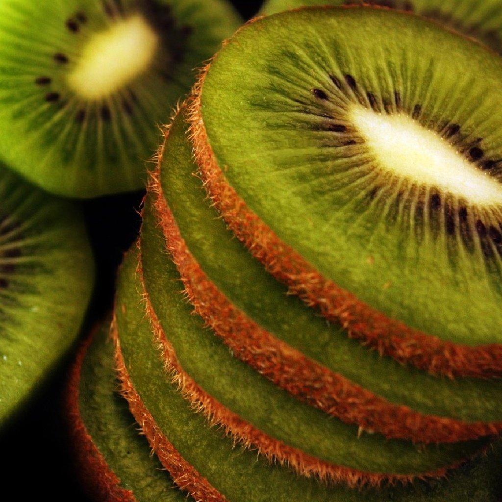 Обои макро, фрукты, дольки, киви, macro, fruit, slices, kiwi разрешение 1920x1080 Загрузить