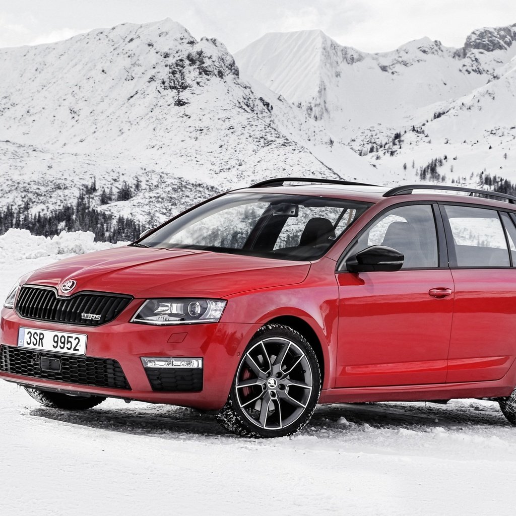 Обои горы, снег, skoda, combi, octavia, шкода, октавия, универсал, mountains, snow, wagon разрешение 2880x1800 Загрузить