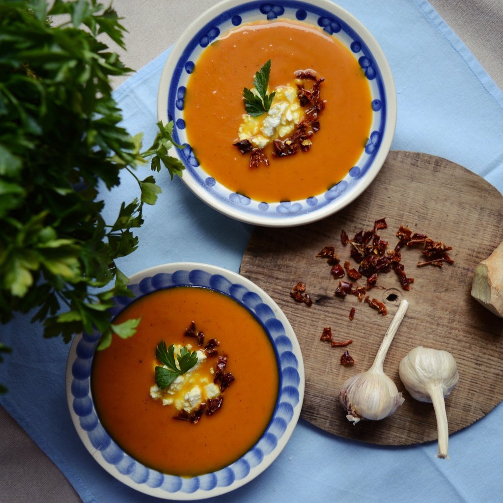 Обои тыква, чеснок, петрушка, суп, тыквенный суп, pumpkin, garlic, parsley, soup, pumpkin soup разрешение 4512x3000 Загрузить