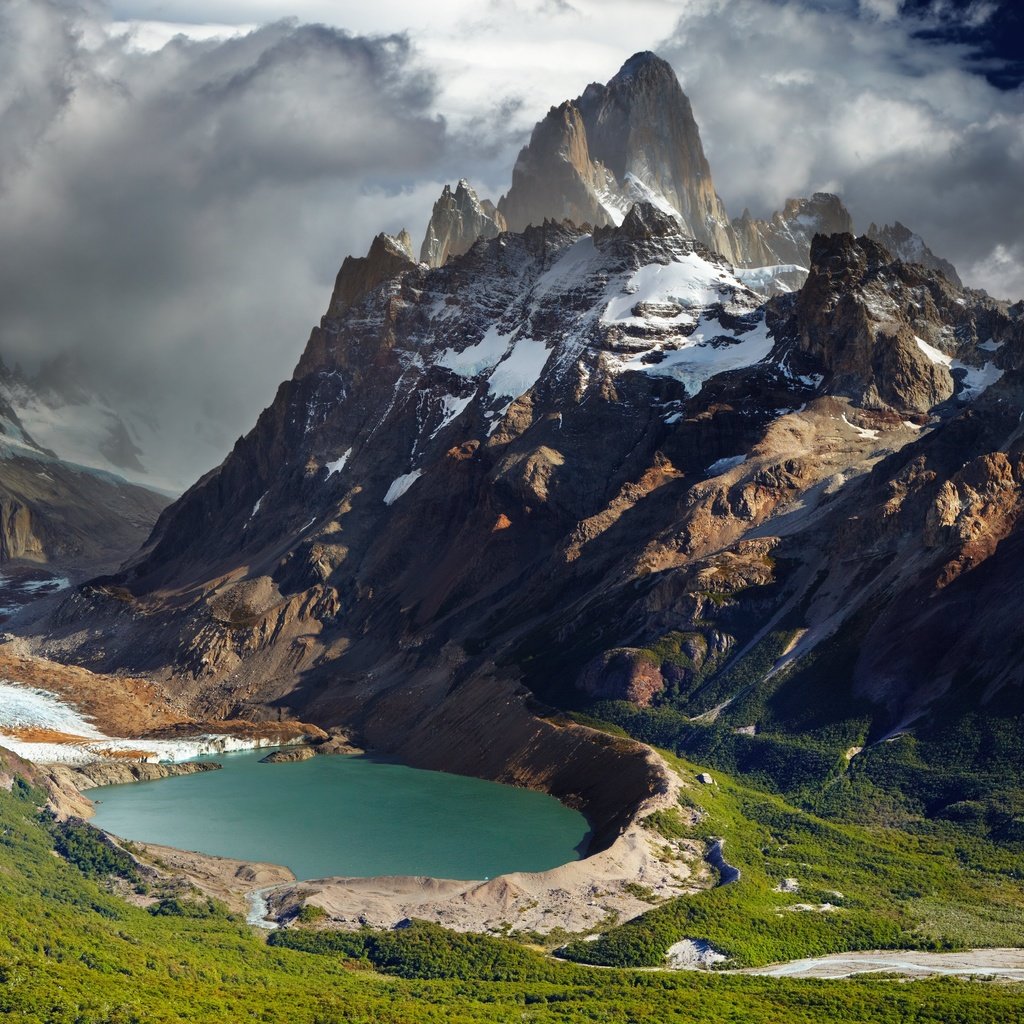 Обои озеро, горы, тучи, аргентина, lake, mountains, clouds, argentina разрешение 5000x3333 Загрузить
