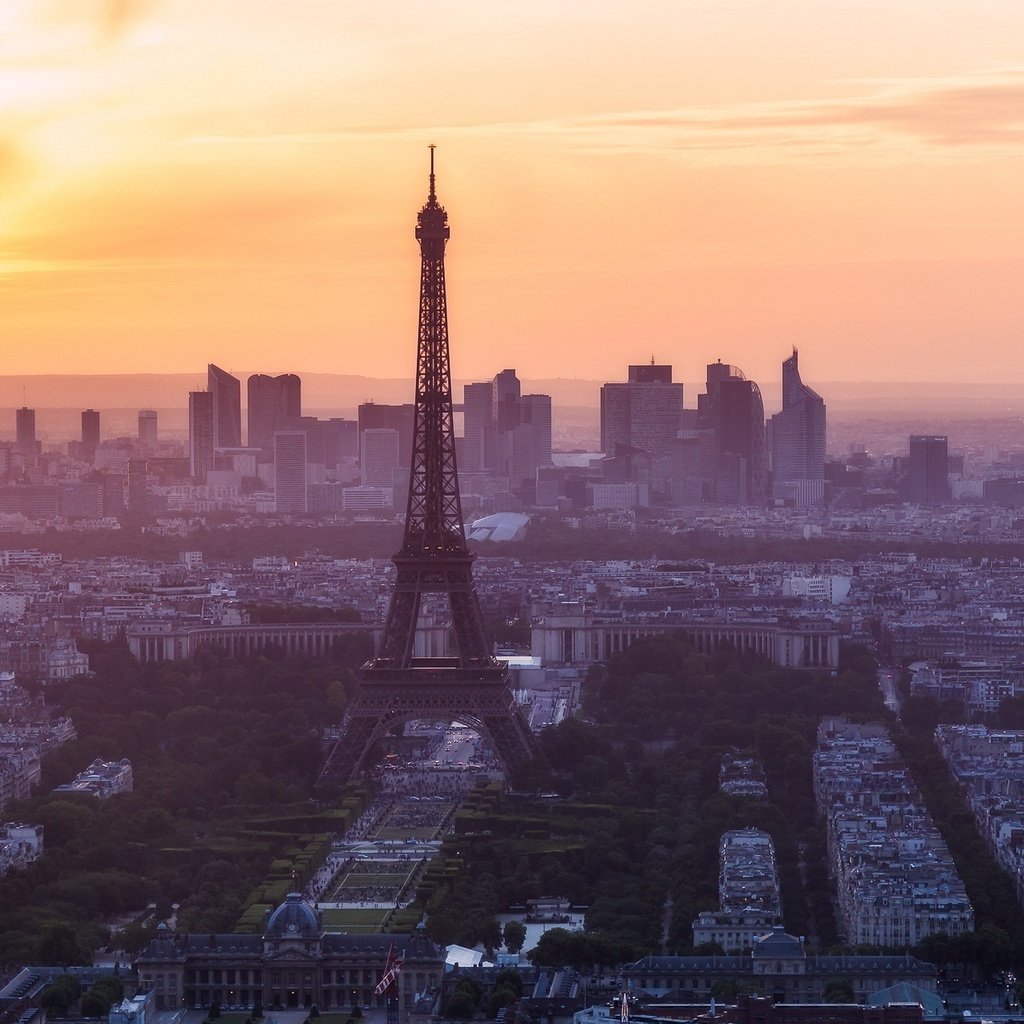 Обои утро, париж, франция, эйфелева башня, morning, paris, france, eiffel tower разрешение 1920x1280 Загрузить