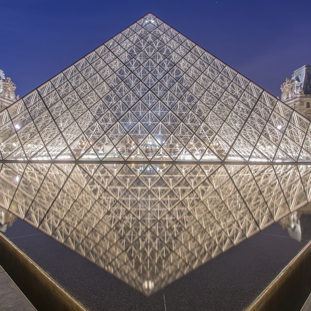 Обои париж, пирамида, франция, лувр, музей, paris, pyramid, france, the louvre, museum разрешение 2560x1440 Загрузить