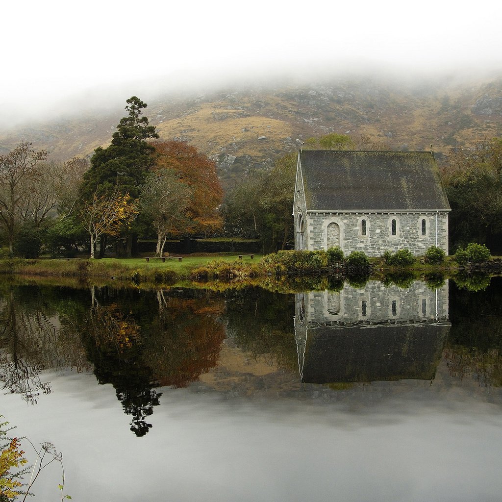 Обои река, спокойствие, дом, ирландия, river, calm, house, ireland разрешение 1920x1200 Загрузить