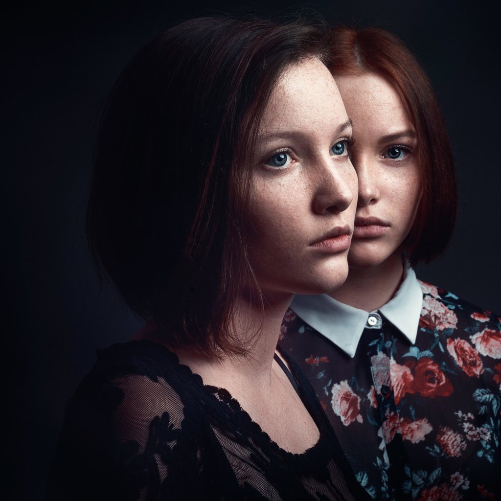 Обои девушки, черный фон, лица, модели, веснушки, рыженькие, girls, black background, face, model, freckles, redhead разрешение 2048x1365 Загрузить