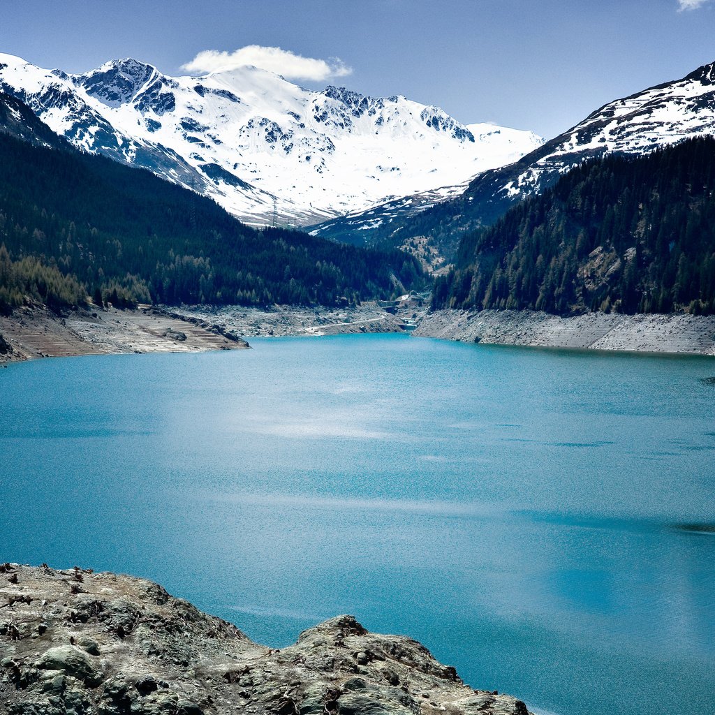 Обои озеро, горы, снег, камни, зима, швейцария, лай-да-марморера, lake, mountains, snow, stones, winter, switzerland, barking, yes, marmorera разрешение 5120x2880 Загрузить