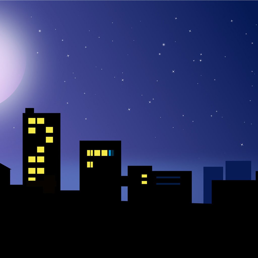 Обои вектор, город, луна, графика, vector, the city, the moon, graphics разрешение 1920x1200 Загрузить