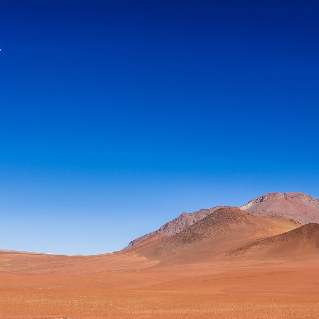 Обои небо, пейзаж, песок, пустыня, луна, the sky, landscape, sand, desert, the moon разрешение 3000x2000 Загрузить