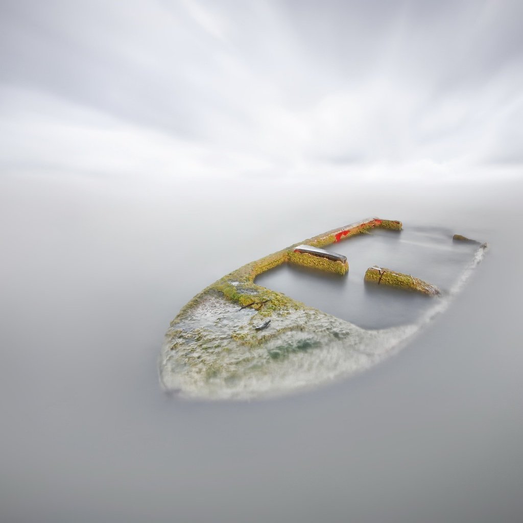 Обои озеро, природа, туман, лодка, lake, nature, fog, boat разрешение 2048x1365 Загрузить