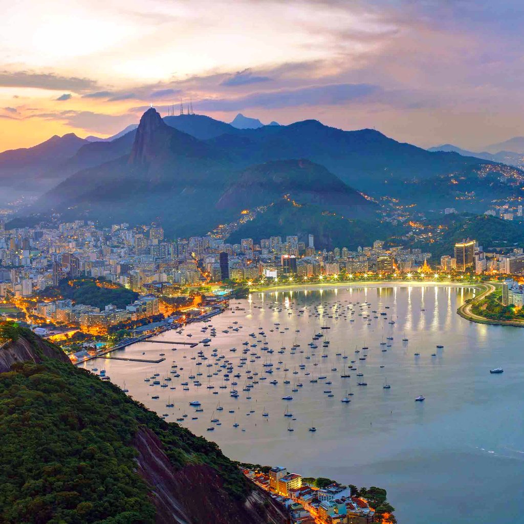 Обои вечер, море, рио-де-жанейро, the evening, sea, rio de janeiro разрешение 3000x1943 Загрузить